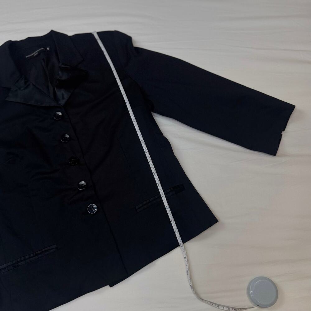 Avenue Montaigne Black Satin Lapel Blazer Women’s Size 5 Tailored Jacket Junior - Picture 10 of 13